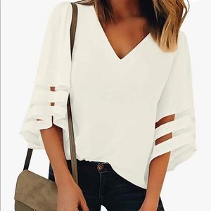 White bell sleeve shirt